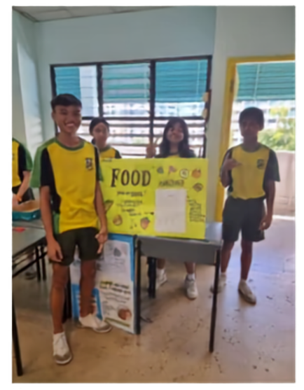 Secondary 1 students took the lead in raising awareness about food wastage by sharing valuable insights with their schoolmates.